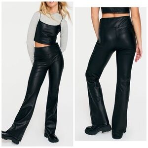 Aeropostale Size Medium Faux Leather High Waisted Pull-On Flare Legging